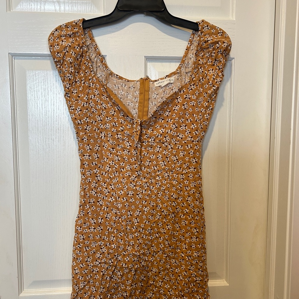 Aeropostale Mustard Floral Midi Dress